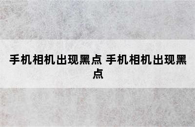 手机相机出现黑点 手机相机出现黑点